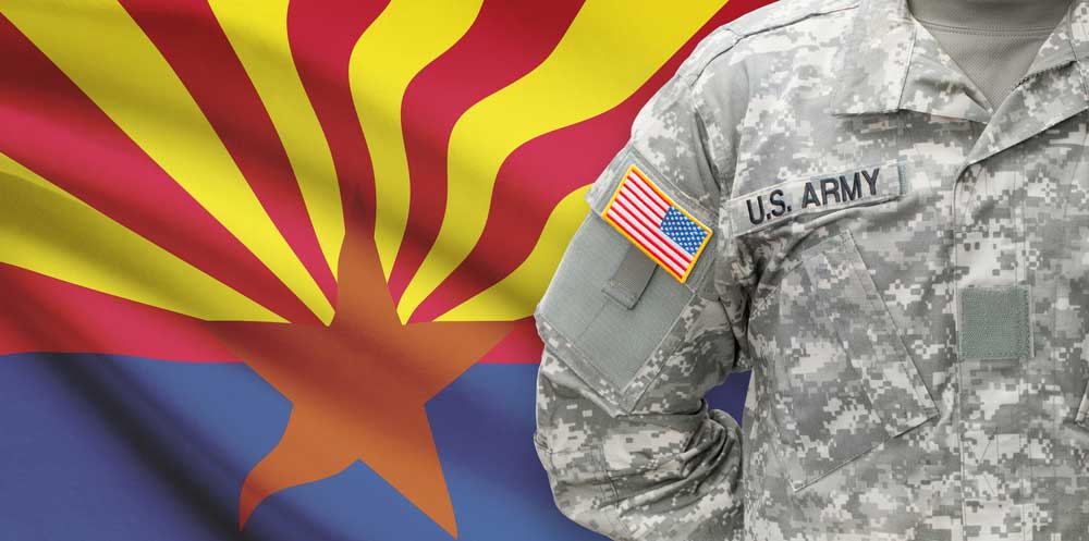 Arizona flag and veterans