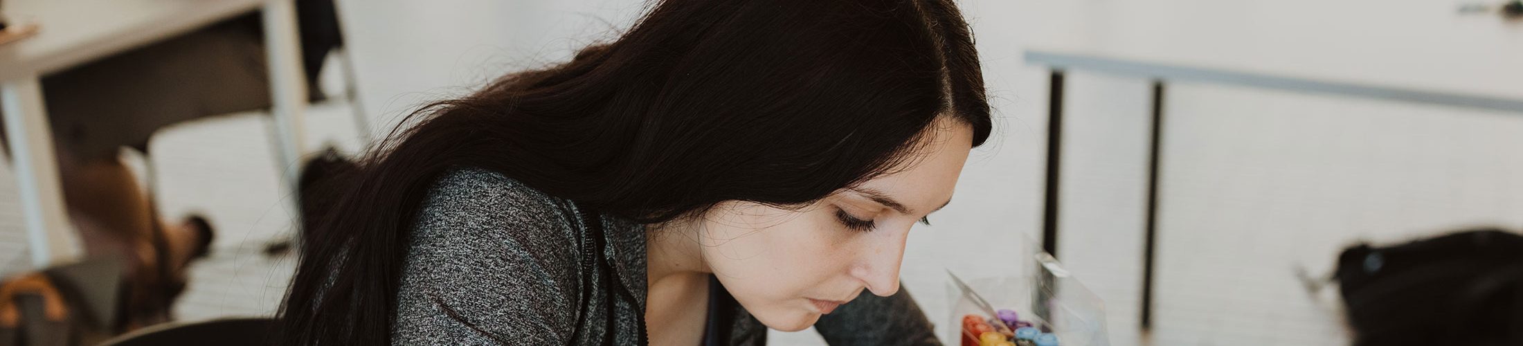 young woman working