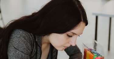 young woman working