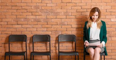 woman waiting for job interview