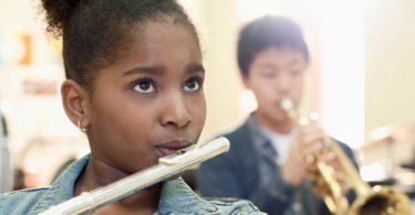 Girl playing flute