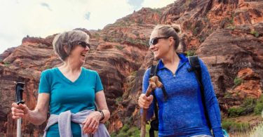 Two women hiking