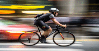 Man biking street