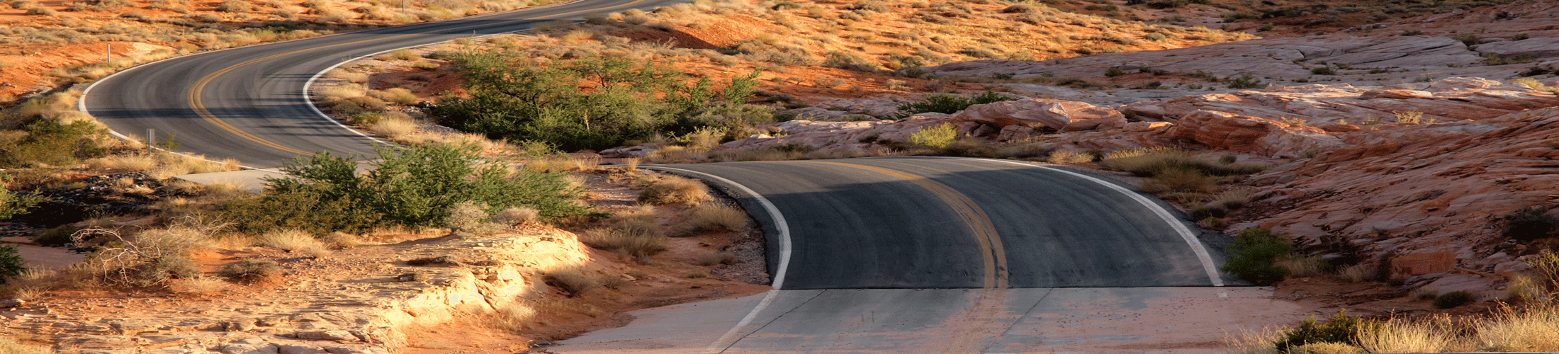 Winding road in desert