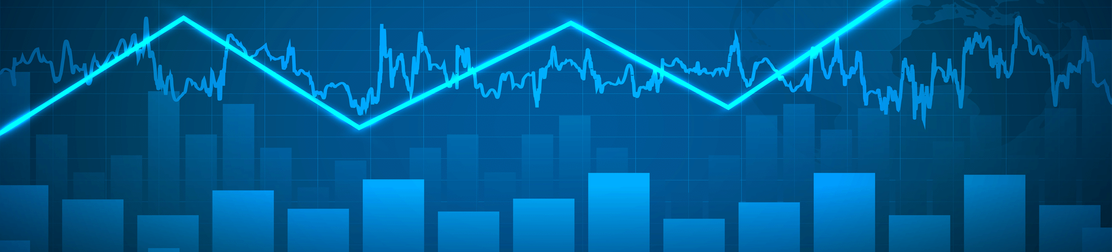 Trend graphs blue background