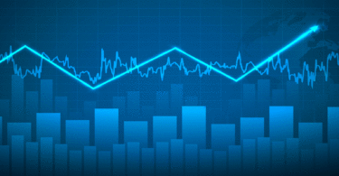 Trend graphs blue background