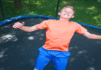 Boy on trampoline