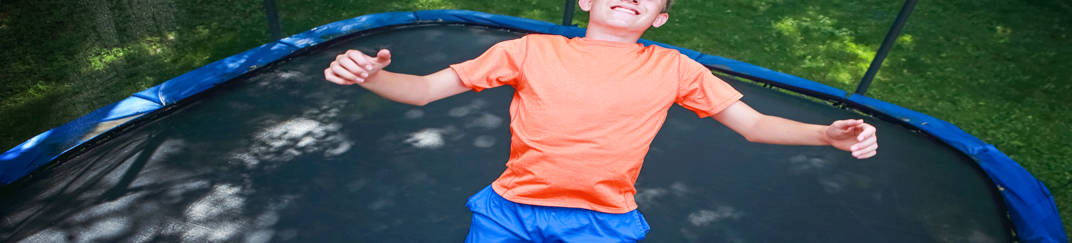 Boy on trampoline