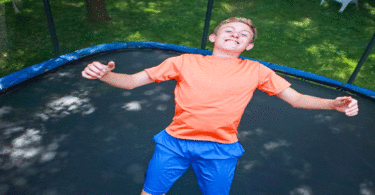 Boy on trampoline