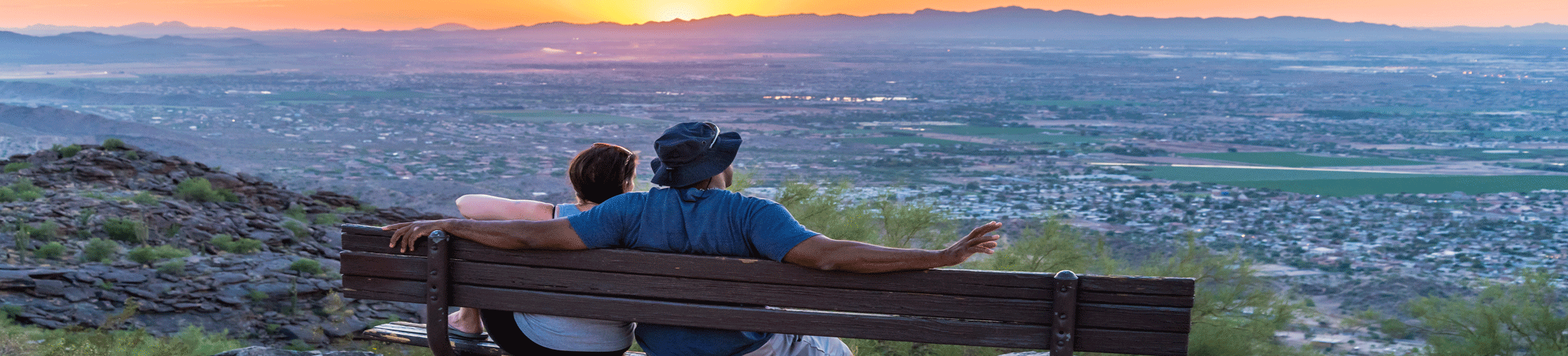 Couple watching sunset