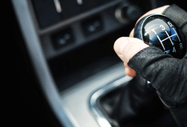 Hand on gear shift