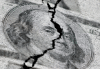 Broken Ben Franklin bill
