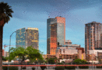Phoenix buildings sunset