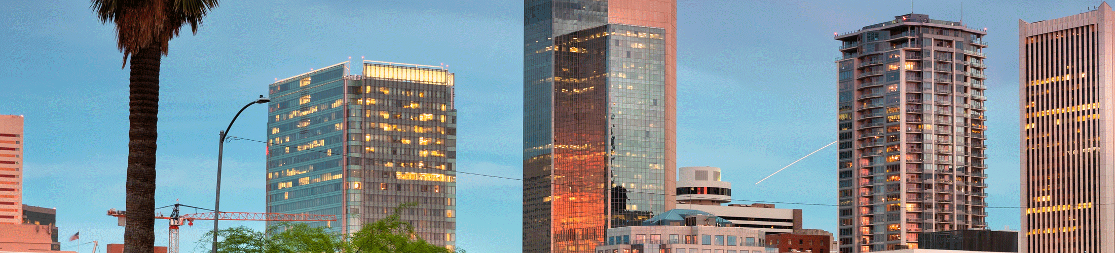 Phoenix buildings sunset