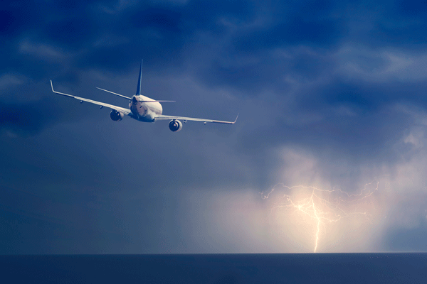 BWE Plane flying over ocean