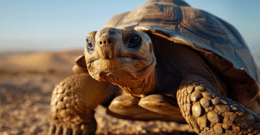 Tortoise in desert