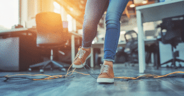 Tripping over cables office