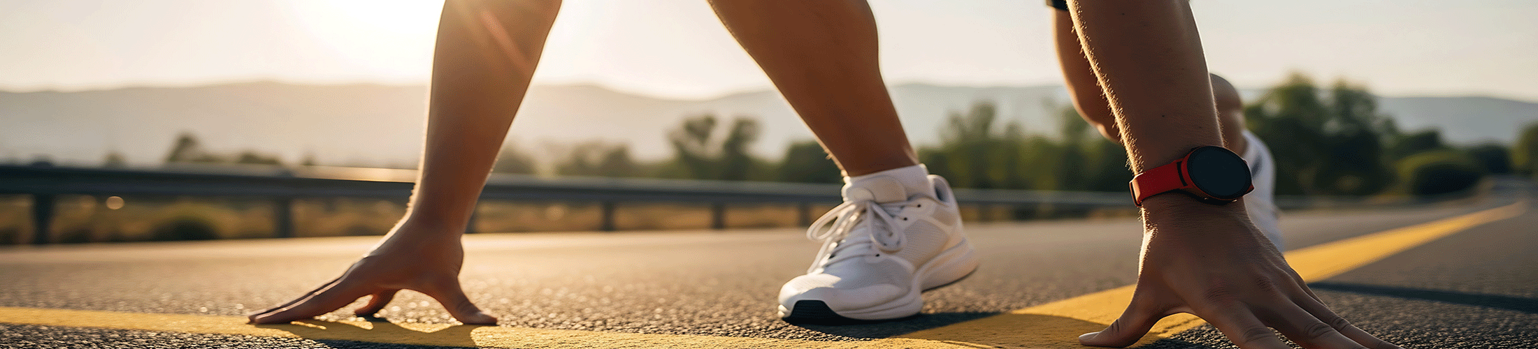 Runner on starting line