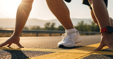 Runner on starting line