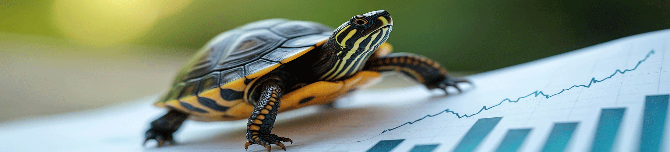 Turtle over bar graph